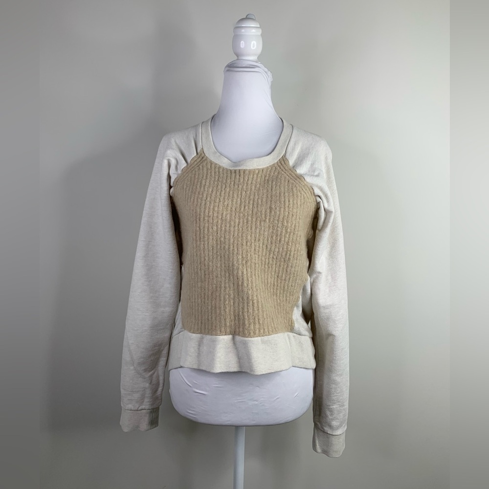 BN8 J. Crew Wool Knit Sweater Cream Beige Women Medium